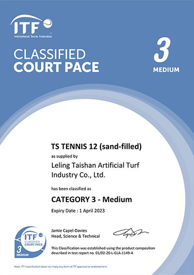 ITF Certificate-TS Tennis 12 Medium 3