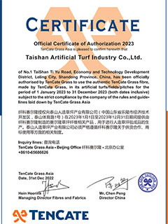 Official Certificate of Authorization 2023(TenCate Grass Asia)