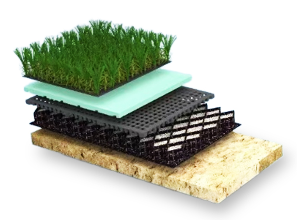 Artificial Grass System with Woven Base (with Modular Woven Base + Effective Drainage System)